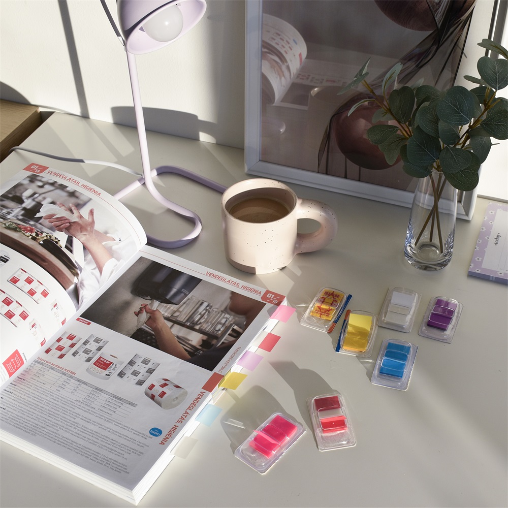 Jelölőcímke 25x45mm, 50lap, műanyag Bluering® aláírás ikon sárga - Image 2