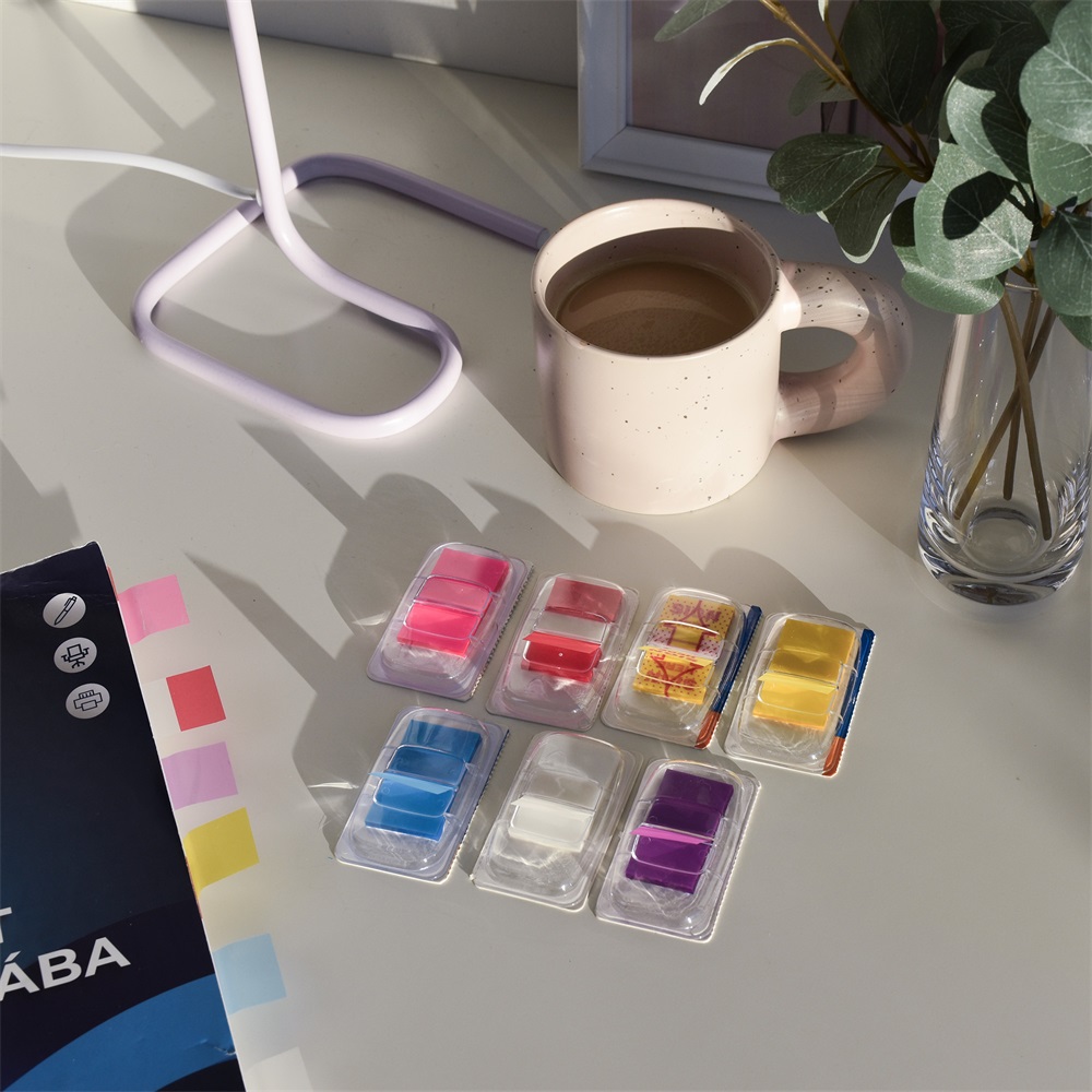 Jelölőcímke 25x45mm, 50lap, műanyag Bluering® aláírás ikon sárga - Image 3