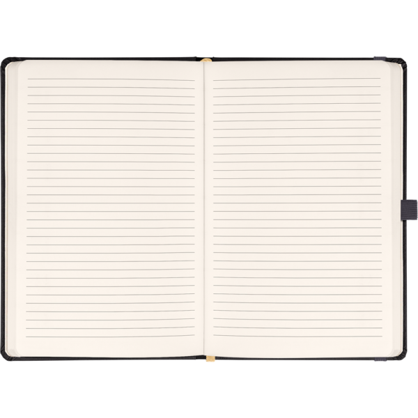 Keménytáblás notesz vonalas krémszínű lapokkal leszorító gumiszalaggal Gray 130x210mm, Presco