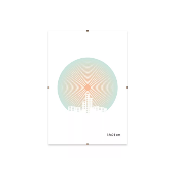 Képkeret, klipes, üveggel, 18x24 cm