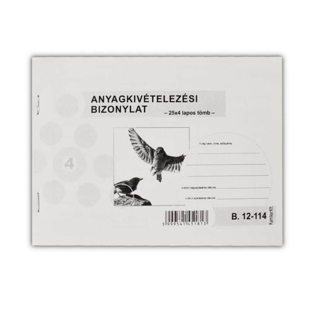 Készletkivételezési bizonylat A5, 25x4lapos 8 tételes B.12-114 Bluering® - Image 2