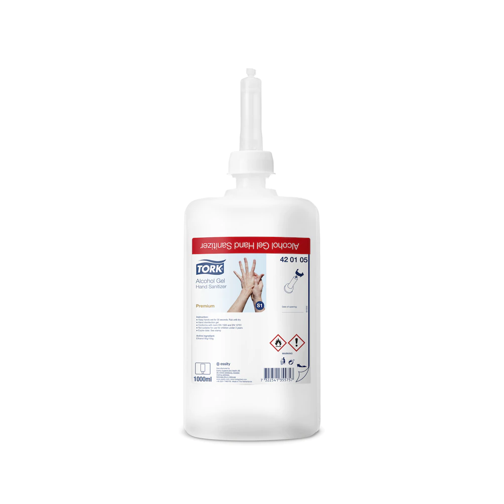 Kéz- és bőrfertőtlenítő gél 1 liter alkoholos S1 Tork_420105