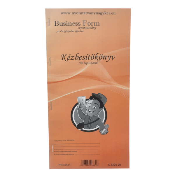 Kézbesítő könyv 100lap,os 130x297mm, C.5230-29