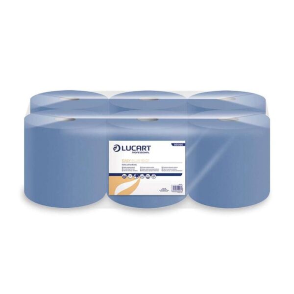 Kéztörlő 1 rétegű tekercses átmérő: 19 cm 6 tekercs/karton 19 CF Easy Blue Lucart_861096 kék