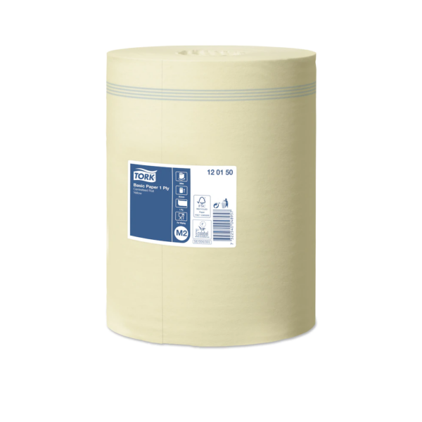 Kéztörlő 1 rétegű tekercses átmérő: 19 cm belsőmagos 6 tekercs/karton M2 Universal Tork_120150 sárga