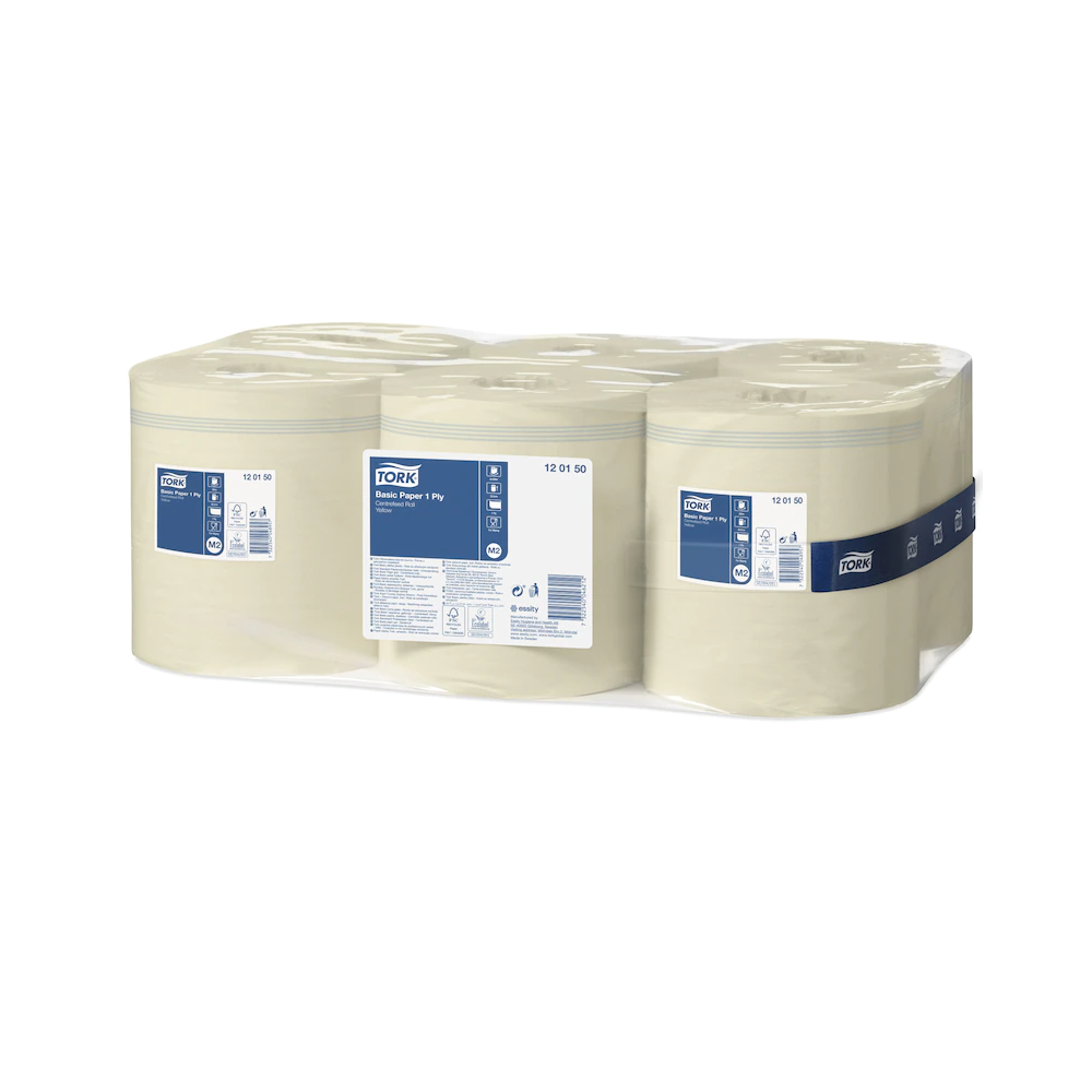 Kéztörlő 1 rétegű tekercses átmérő: 19 cm belsőmagos 6 tekercs/karton M2 Universal Tork_120150 sárga - Image 2