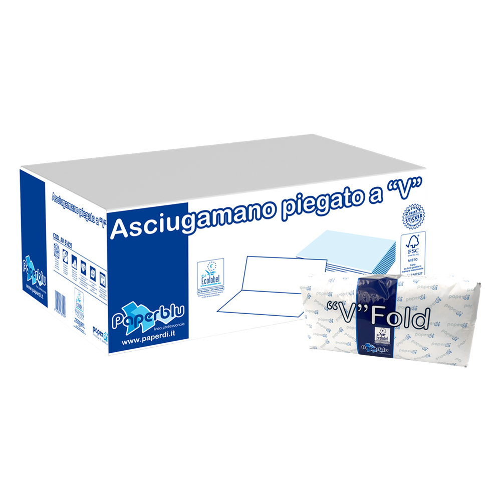 Kéztörlő 2 rétegű V hajtogatású 100 % cellulóz 210 lap/csomag 15 csomag/karton Paperdi_AV81621 fehér