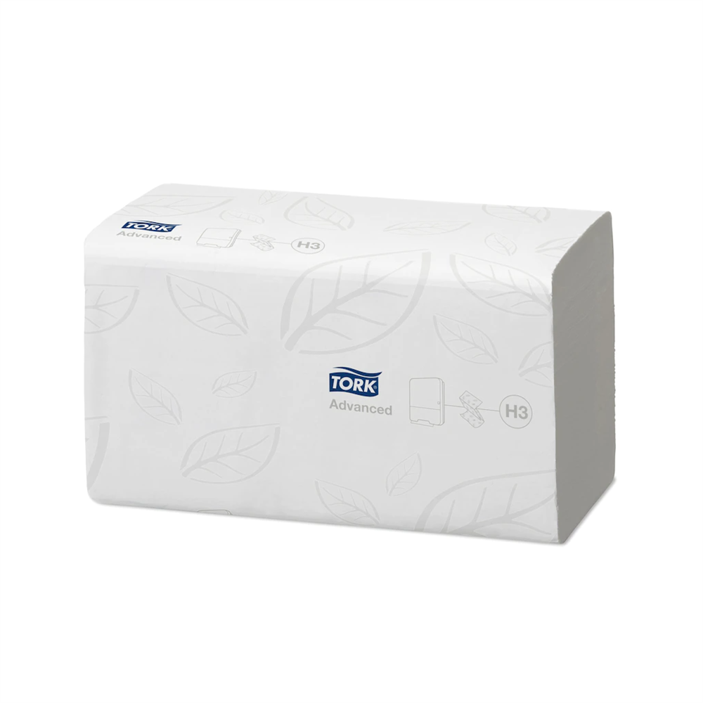 Kéztörlő 2 rétegű Z hajtogatású 250 lap/csomag 15 cs/karton toalettbe dobható Singlefold Tork_290190 fehér - Image 2