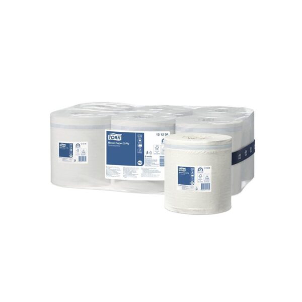 Kéztörlő 2 rétegű tekercses átmérő: 16,2 cm 121,5 m/tekercs 6 tekercs/karton M2 Universal Tork_121208 fehér