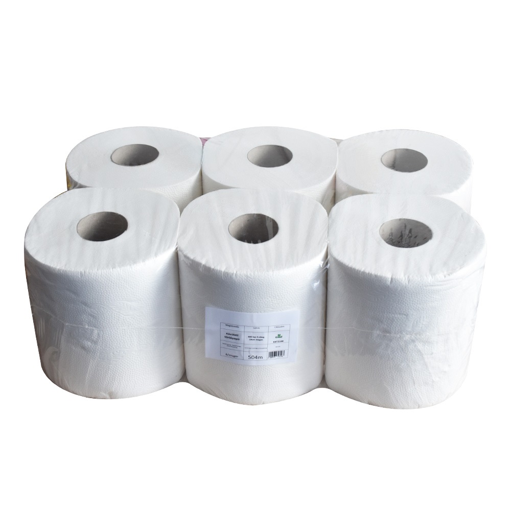 Kéztörlő 2 rétegű tekercses átmérő: 19 cm 100% cellulóz 84 m/tekercs 6 tekercs/karton hófehér