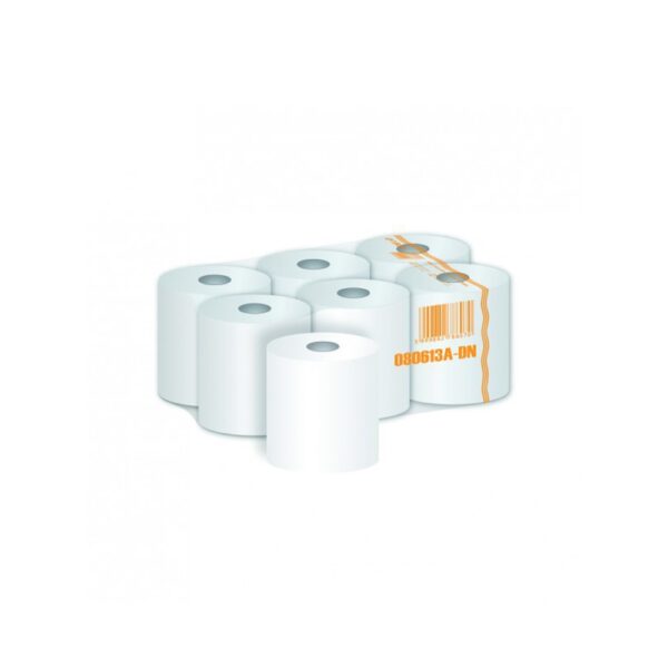 Kéztörlő 2 rétegű tekercses átmérő: 19 cm 100 % cellulóz duda nélküli 6 tekercs/karton_080613A-DN hófehér