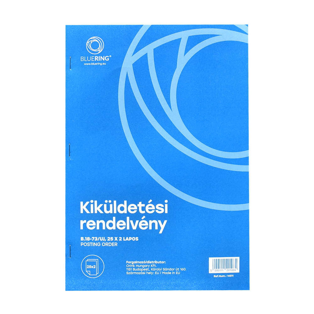 Kiküldetési rendelvény a hivatali, üzleti utazás költségtérítéshez A4, álló 25x2lapos B.18-73/UJ Bluering®