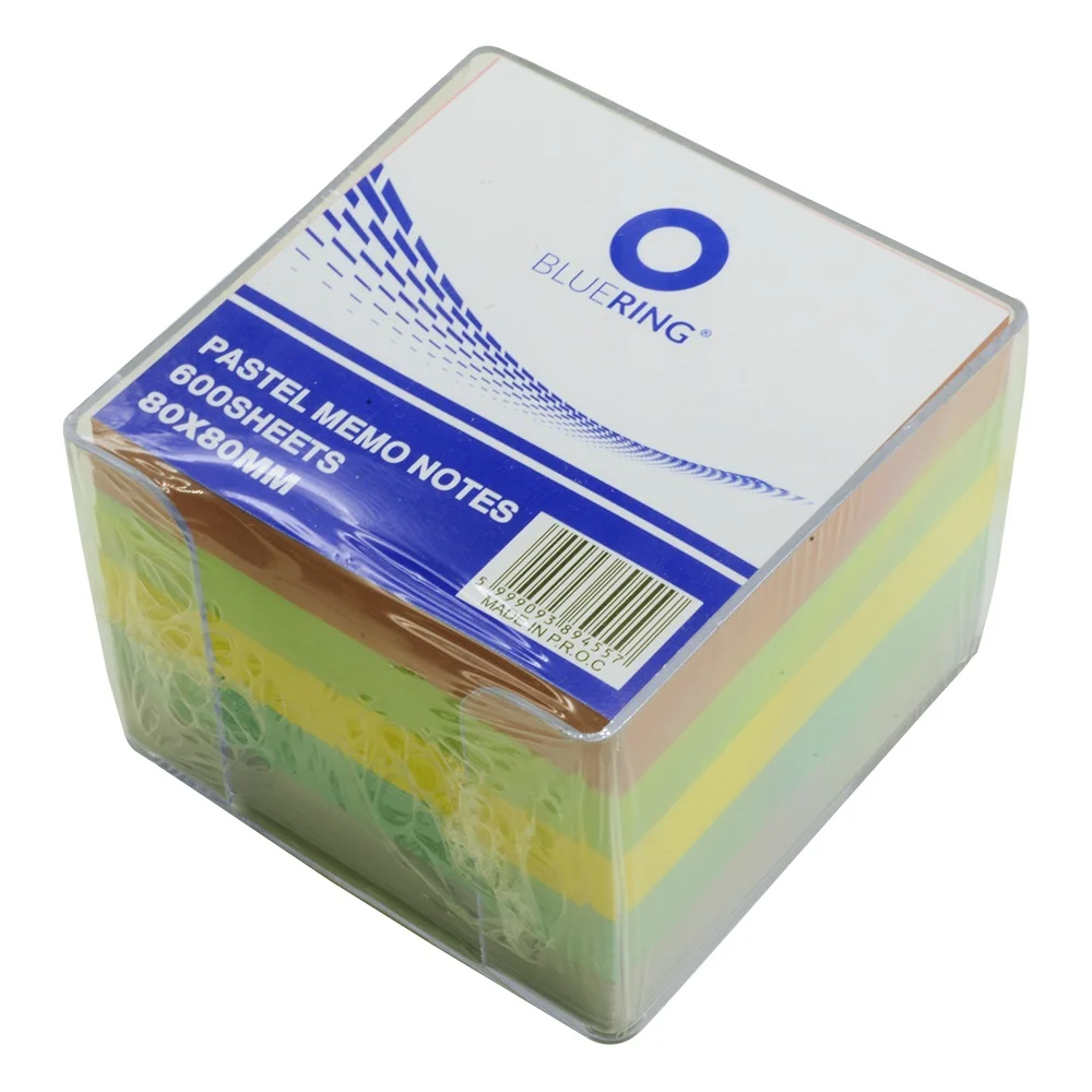 Kockatömb 8x8x6,5cm, ragasztás nélküli, transzparens tartóban színes pasztell 8x8x6,5cm, Bluering® - Image 2