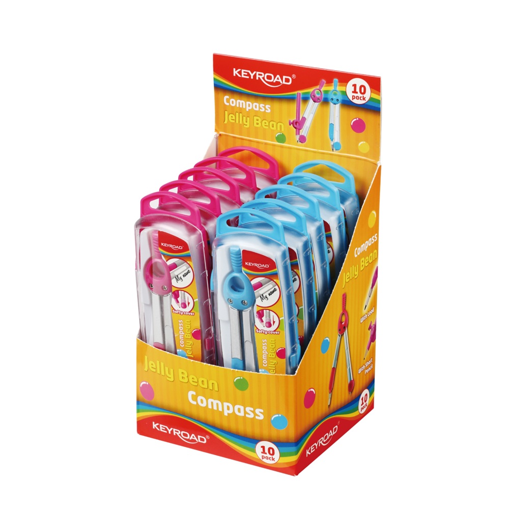 Körző ceruzás/betétes, fém Keyroad JellyBean vegyes színek - Image 2