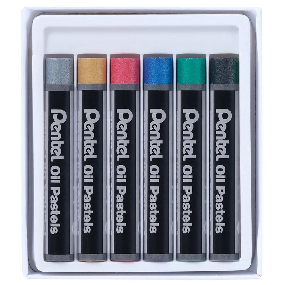 Kréta olajpasztell készlet, PHN-M6 Pentel, 6 klf., metál szín - Image 2