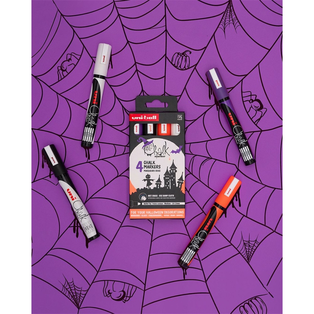 Krétamarker folyékony 1,8-2,5mm Uni-Posca PWE-5M 4 db-os Halloween készlet - Image 2