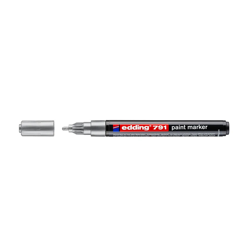 Lakkmarker 1-2mm, kerek Edding 791 ezüst - Image 2
