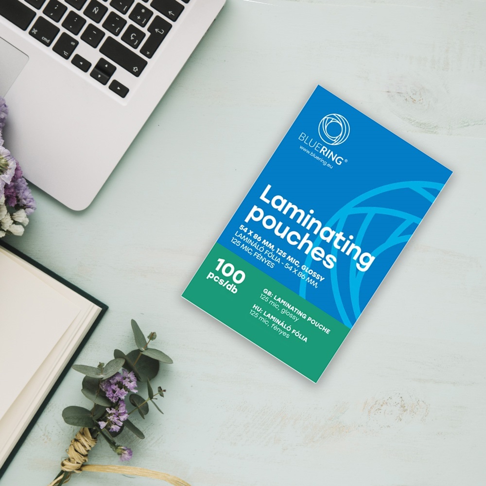 Lamináló fólia 54x86mm, 125 micron 100 db/doboz, Bluering® - Image 3