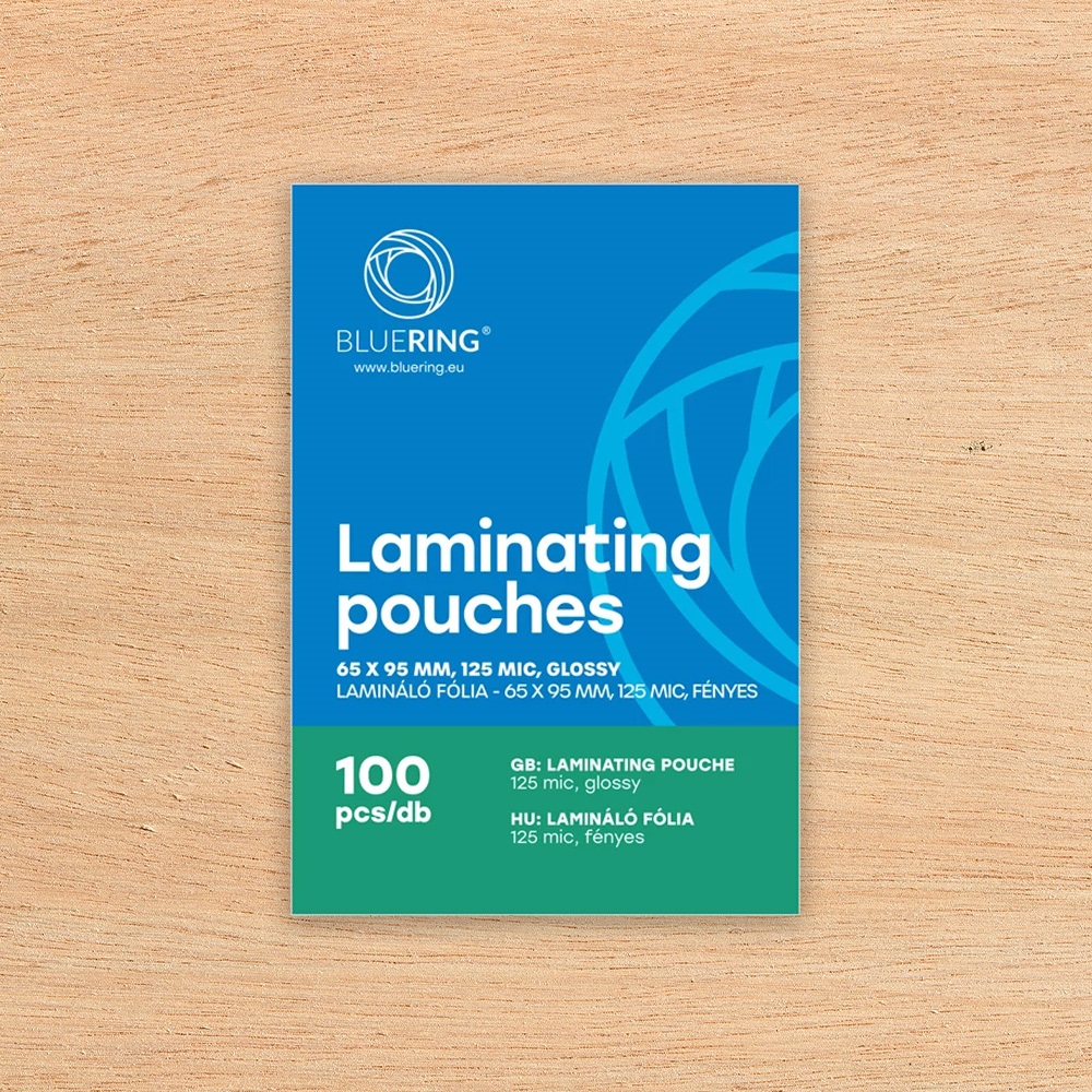 Lamináló fólia 65x95mm, 125 micron 100 db/doboz, Bluering® - Image 2