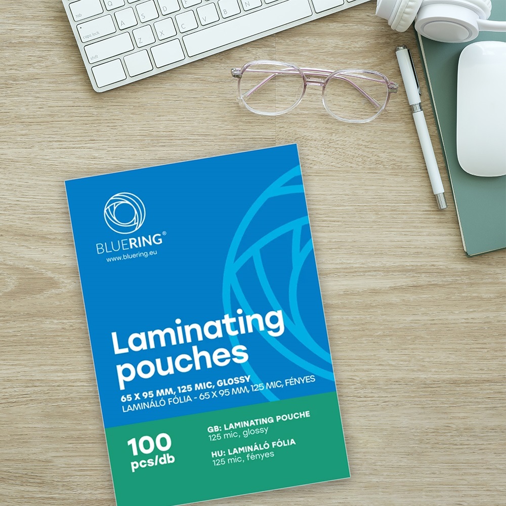 Lamináló fólia 65x95mm, 125 micron 100 db/doboz, Bluering® - Image 4