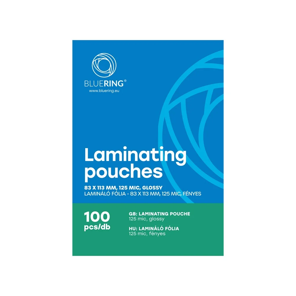 Lamináló fólia 83x113mm, 125 micron 100 db/doboz, Bluering® - Image 2