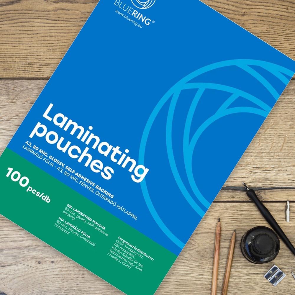 Lamináló fólia A3, 80 micron öntapadó hátlappal 100 db/doboz, Bluering®, - Image 6