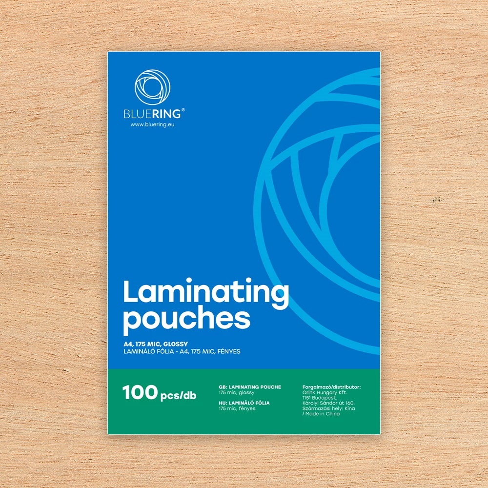 Lamináló fólia A4, 175 micron 100 db/doboz, Bluering® - Image 2