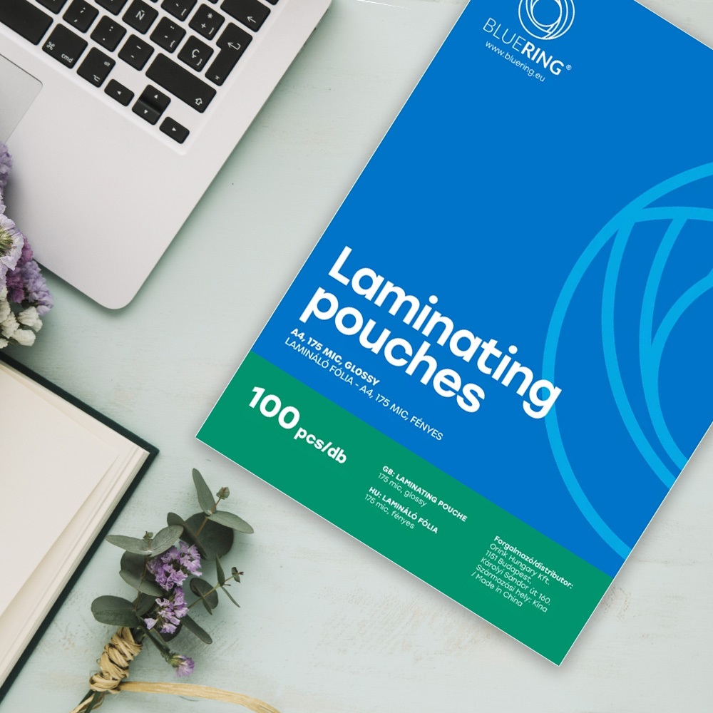 Lamináló fólia A4, 175 micron 100 db/doboz, Bluering® - Image 3