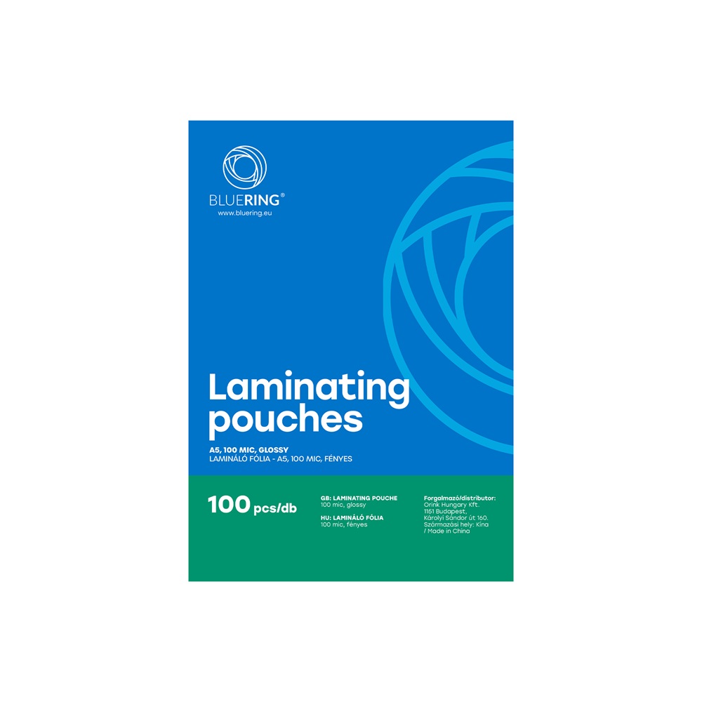 Lamináló fólia A5, 154x216mm, 100 micron 100 db/doboz, Bluering® - Image 2