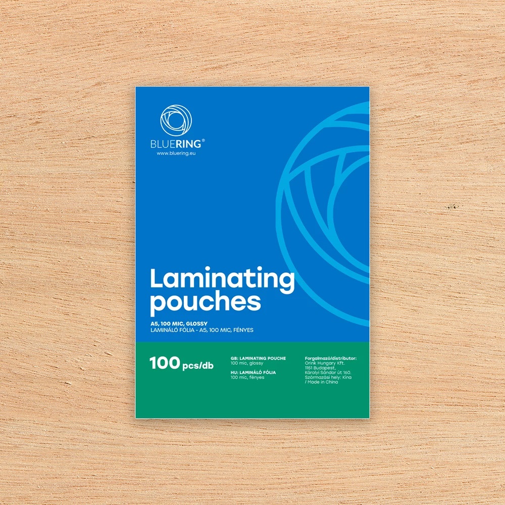Lamináló fólia A5, 154x216mm, 100 micron 100 db/doboz, Bluering® - Image 3