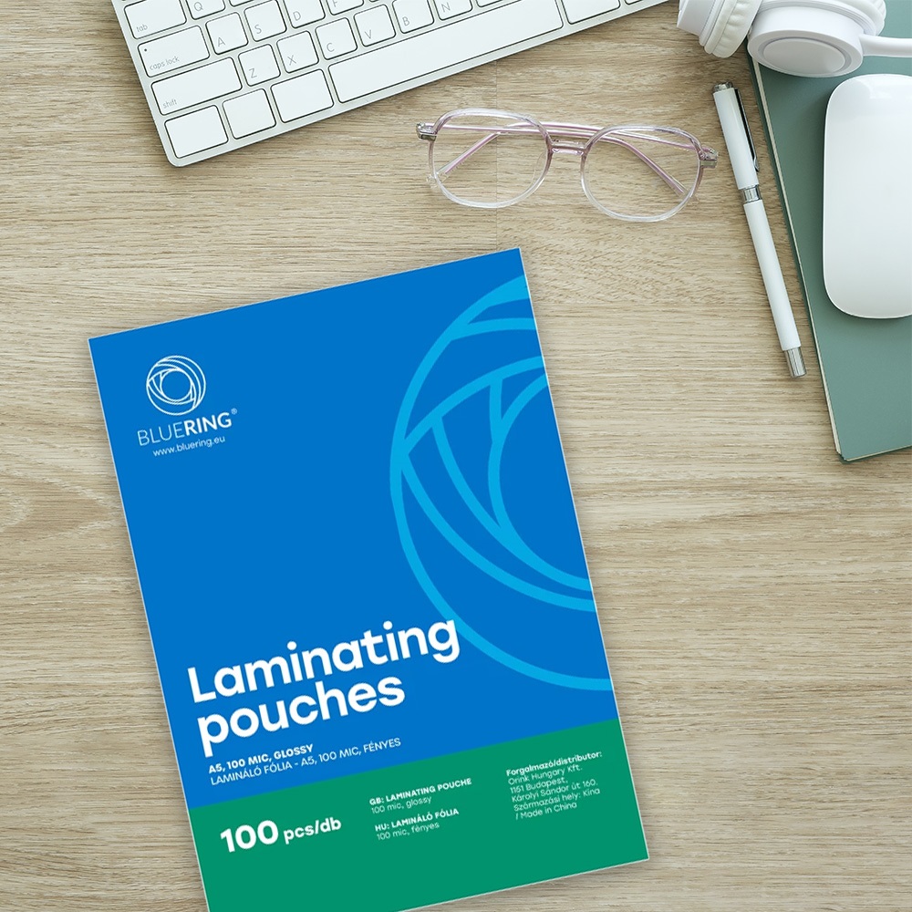 Lamináló fólia A5, 154x216mm, 100 micron 100 db/doboz, Bluering® - Image 5