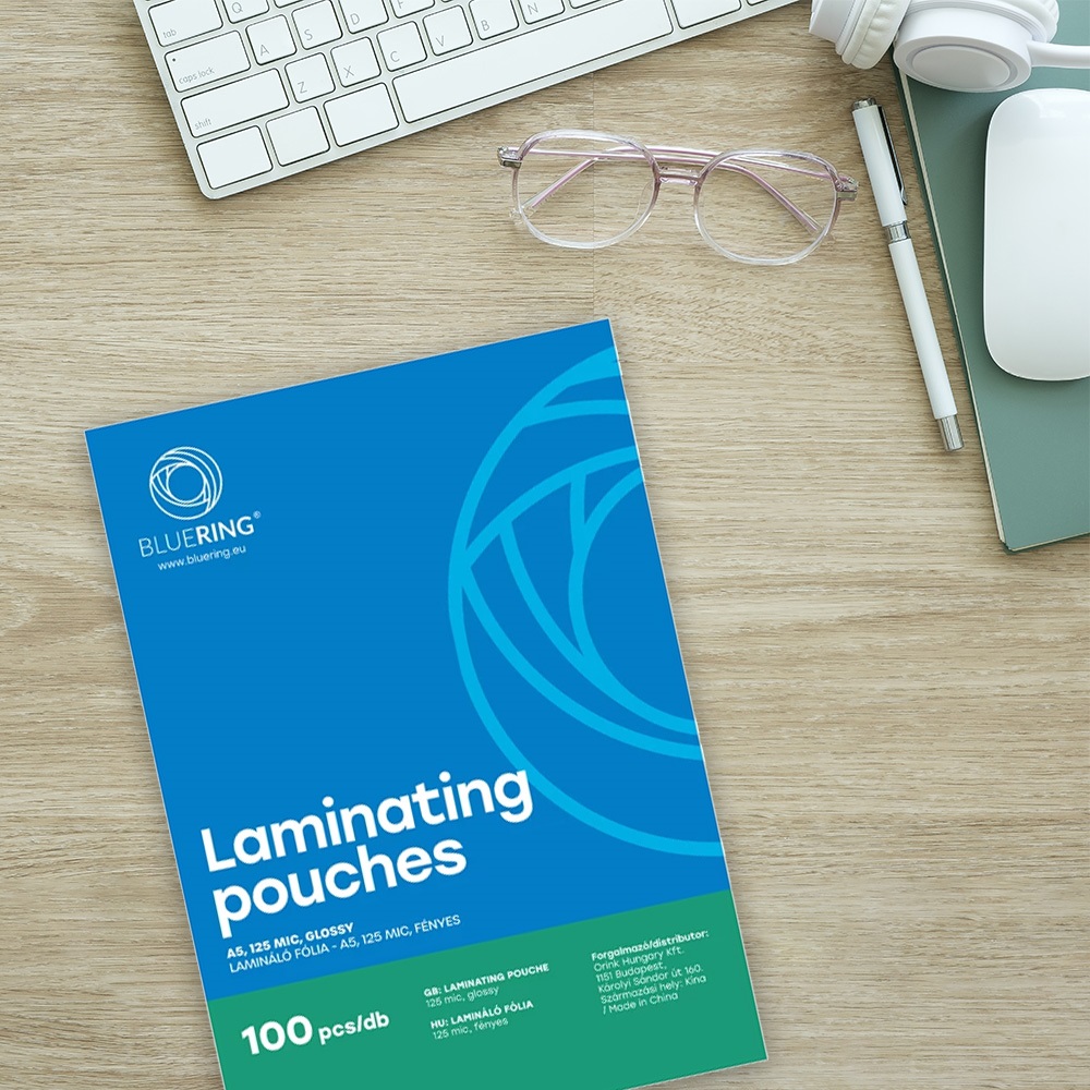 Lamináló fólia A5, 154x216mm, 125 micron 100 db/doboz, Bluering® - Image 5