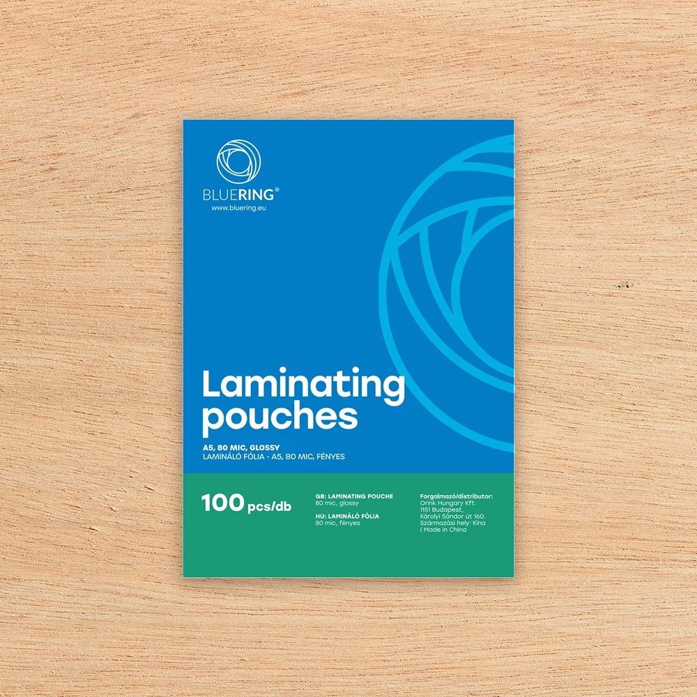 Lamináló fólia A5, 154x216mm, 80 micron 100 db/doboz, Bluering® - Image 3