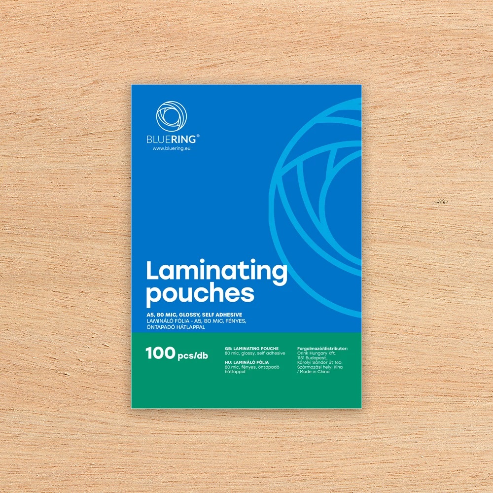 Lamináló fólia A5, 80 micron öntapadó hátlappal 100 db/doboz, Bluering®, - Image 3