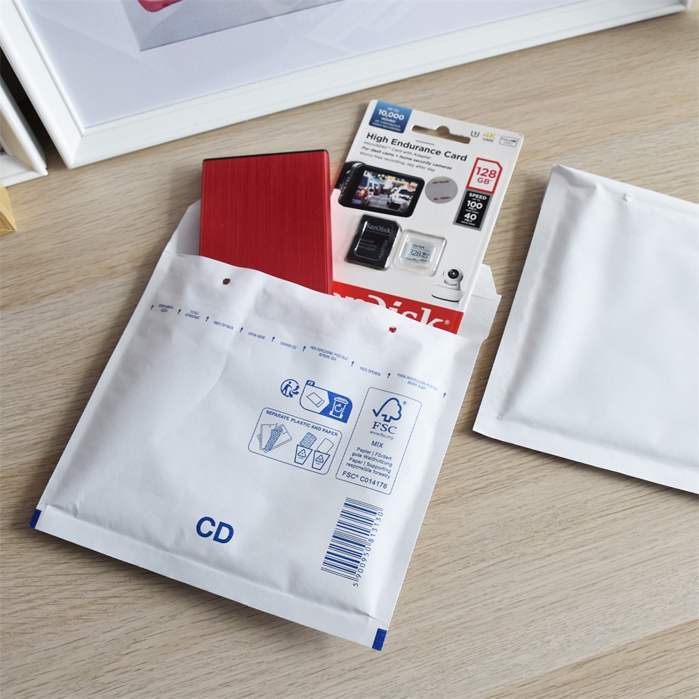 Légpárnás tasak CD szilikon külső méret 200x175mm, belső méret 180x165mm, Bluering® fehér - Image 2