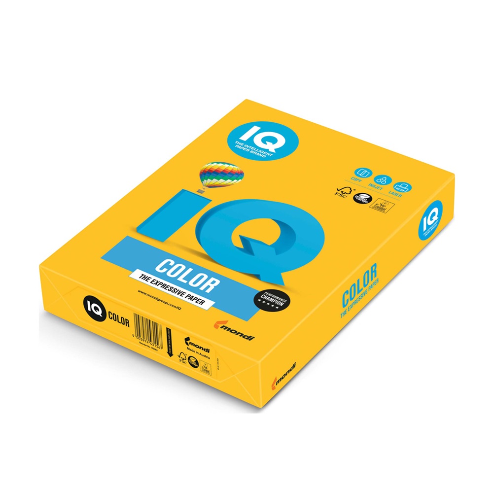 Másolópapír, színes, A3, 80g. IQ SY40 500ív/csomag, intenzív napsárga