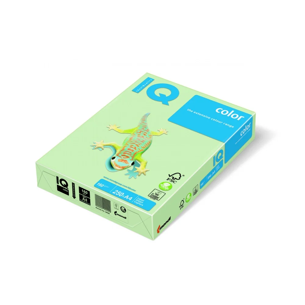 Másolópapír, színes, A4, 160g. IQ Color MG28 250ív/csomag, pasztel almazöld - Image 2
