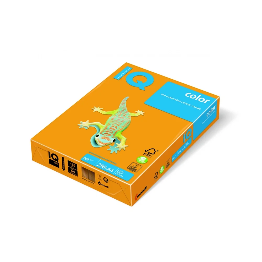Másolópapír, színes, A4, 160g. IQ Color OR43 250ív/csomag, narancs - Image 2