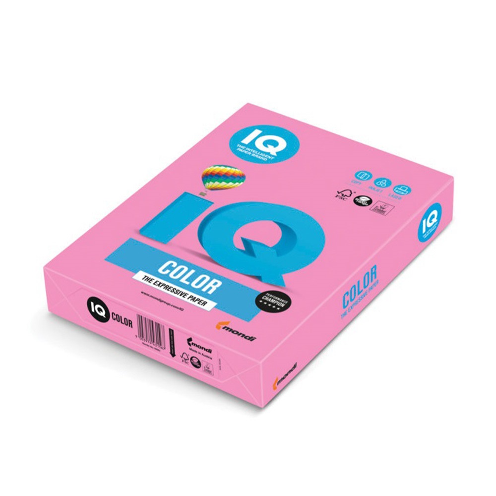 Másolópapír, színes, A4, 80g. IQ Color 500ív/csomag, neon rózsaszín