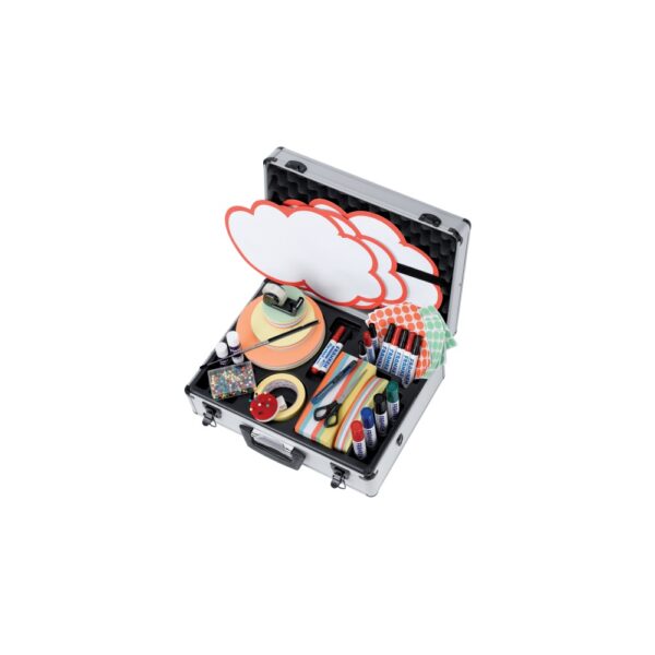 Moderációs bőrönd vizuálkommunikációs kiegészítő készlettel  aluminium UMK Franken