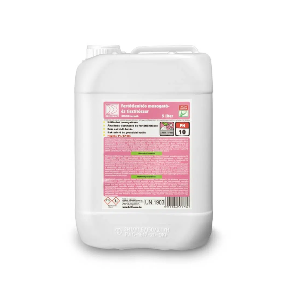 Mosogató- és tisztítószer 5 liter kézi fertőtlenítő hatással Brilliance