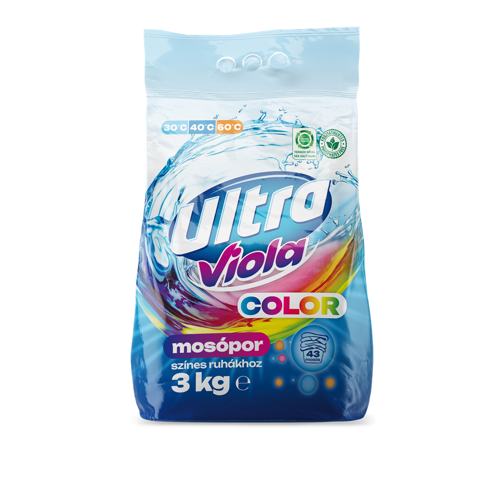 Mosópor 3 kg (43 mosás) színes ruhákhoz Ultra Viola Color