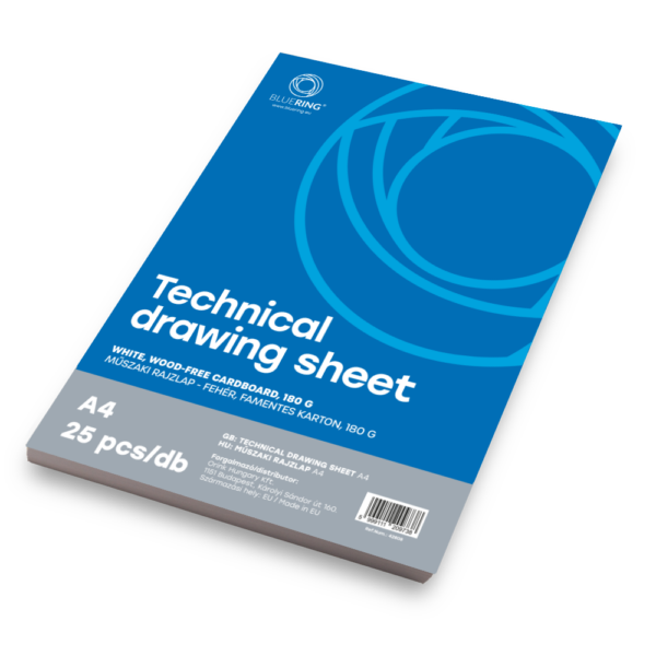 Műszaki rajzlap A4, 180g. 25ív/csomag, Bluering®