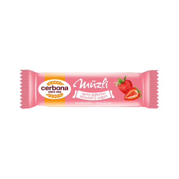 Müzliszelet 20 g, CERBONA, epres-joghurtos