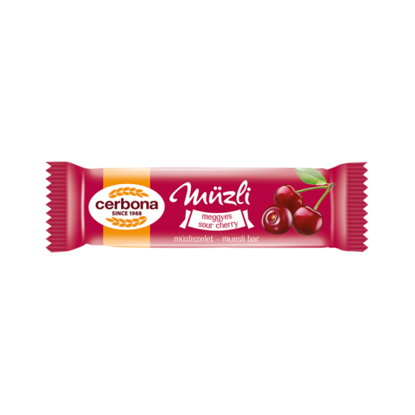 Müzliszelet 20 g, CERBONA, meggyes