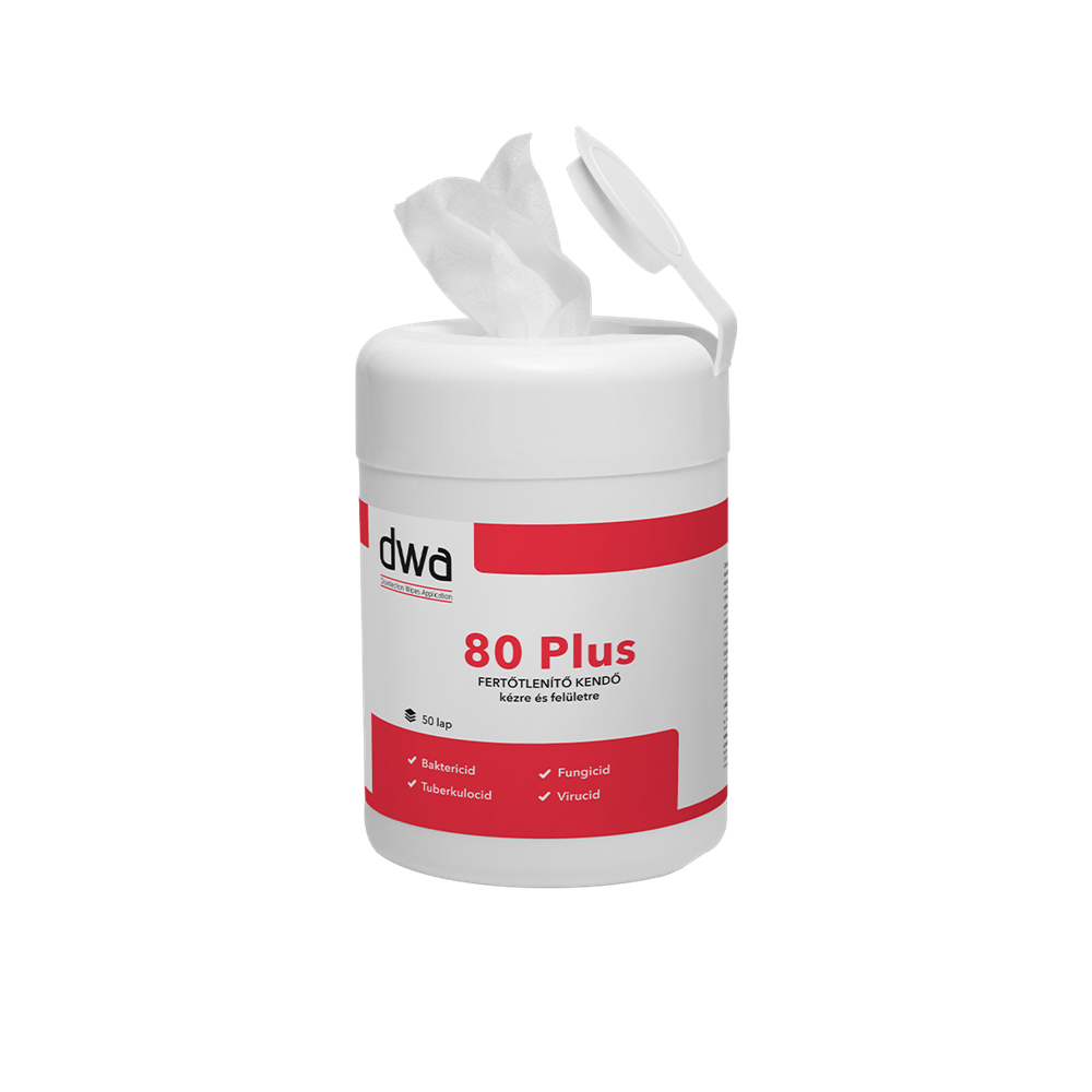 Nedves törlőkendő fertőtlenítő hatással 50 lap/doboz DWA80Plus - Image 2