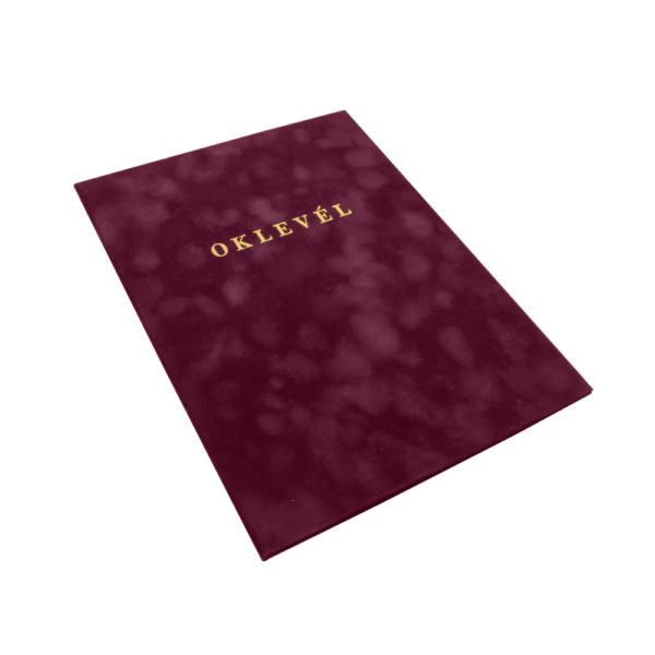 Oklevéltartó A4, prémium, arany nyomattal, Bluering® bordó