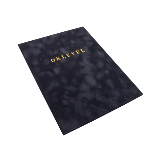 Oklevéltartó A4, prémium, arany nyomattal, Bluering® fekete