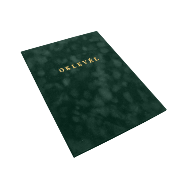 Oklevéltartó A4, prémium, arany nyomattal, Bluering® zöld