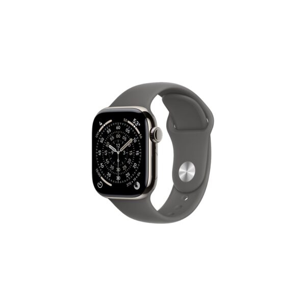 Okosóra APPLE Watch S10 Cellular 42mm Natural titanium Case with Stone Grey Sport Band - M/L